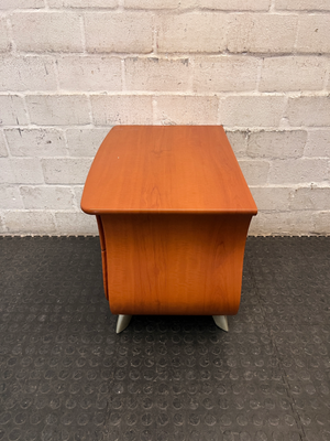 Curved Wooden 2-Drawer Bedside Pedestal