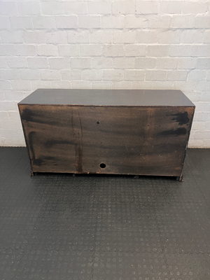 Dark Brown Wooden TV Cabinet with Storage - Fair Condition - 2ndhandwarehouse.com