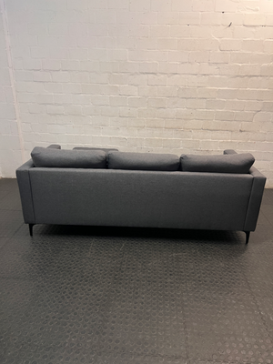 Dark Grey Santino Fabric Couch with Chaise — Very Good Condition