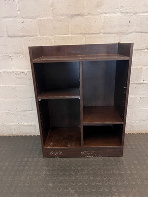 Dark Wood Compact Adjustable Bookshelf — Visible Scuff Marks and Wear - 2ndhandwarehouse.com