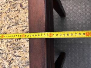 Dark Wood Side Table with Stone Inlay Top — Good Working Order