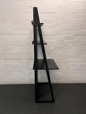 Dark Wood-Tone Leaning Ladder Bookshelf - 2ndhandwarehouse.com