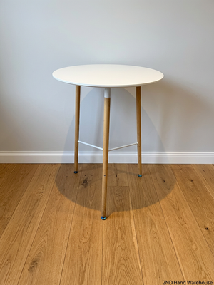 Decofurn Capri Round Table with Wooden Legs — Visible Wear and Architectural Loose Parts
