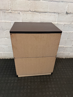 Decofurn Dark Wood Bedside Table - Surface Wear on Top - 2ndhandwarehouse.com