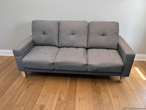 Decofurn Grey Tufted Sleeper Couch — Good Condition