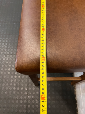 Decofurn Wooden Bar Stool - Brown Fabric Flaking in Places - 2ndhandwarehouse.com