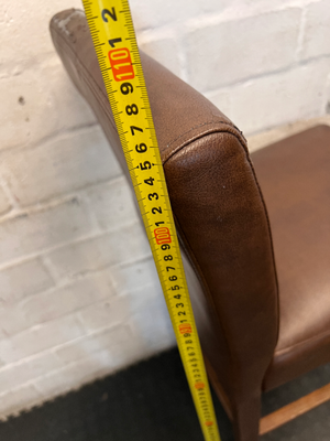 Decofurn Wooden Bar Stool - Brown Fabric Flaking in Places - 2ndhandwarehouse.com