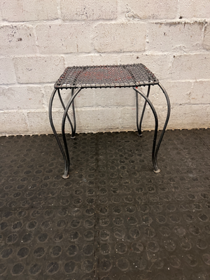 Decorative Wrought Iron Style Metal Ottoman