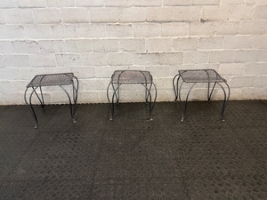 Decorative Wrought Iron Style Metal Ottoman