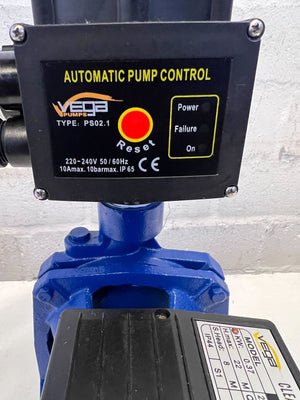 Dependable Blue Water Pump with Pressure Gauge – Like New!