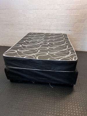 Double Bed Base Set — Damaged Base Cover & Soft Mattress - 2ndhandwarehouse.com
