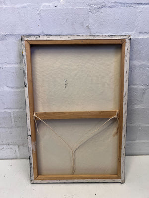 Dynamic Abstract Splatter Art - Orange & Gold on Black Canvas 51 by 76