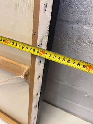 Dynamic Abstract Splatter Art - Orange & Gold on Black Canvas 51 by 76