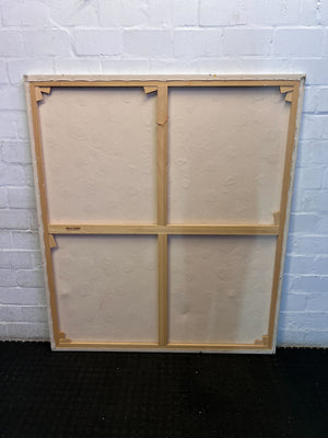 Dynamic Drip Abstract Canvas Art - Purple, Gold & Grey Modern Painting 135 by 150