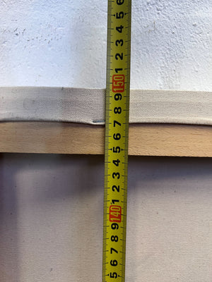 Dynamic Drip Abstract Canvas Art - Purple, Gold & Grey Modern Painting 135 by 150