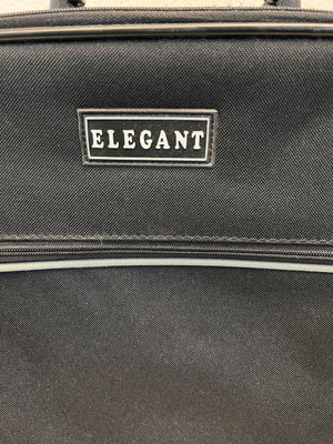 Elegant Black Rolling Travel Suitcase with Minor Wear