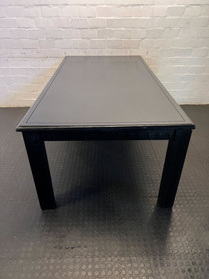 Elegant Black Wooden Dining Table with โ Minor Scratches - 2ndhandwarehouse.com