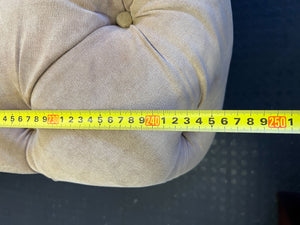 Elegant Blush Tufted Sectional Sofa with Chaise & Gold Legs