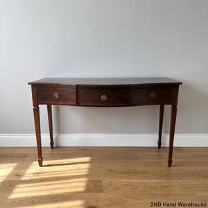 Elegant Bow-Front Mahogany Console Table with Drawers - 2ndhandwarehouse.com