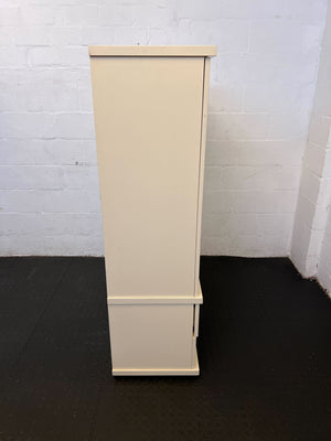 Elegant Cream Cabinet with Glass Panels and Drawers - REDUCED