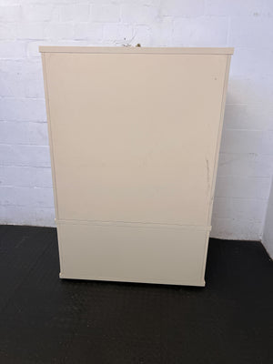 Elegant Cream Cabinet with Glass Panels and Drawers - REDUCED