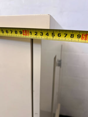 Elegant Cream Cabinet with Glass Panels and Drawers - REDUCED