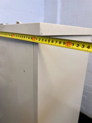 Elegant Cream Cabinet with Glass Panels and Drawers - REDUCED