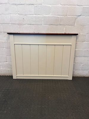 Elegant Cream Panel Radiator Cover with Dark Wood Top