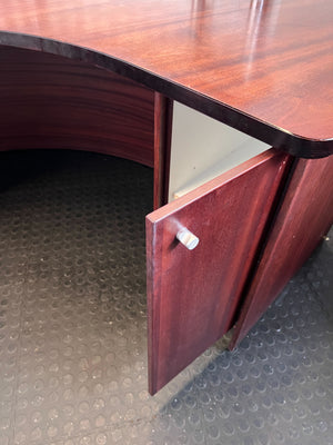 Elegant Curved L-Shaped Reception Desk with Risers & Storage