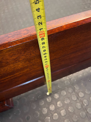 Elegant Dark Wood Sleigh Bed Frame - Vintage Charm for Your Bedroom ✨ - no slates