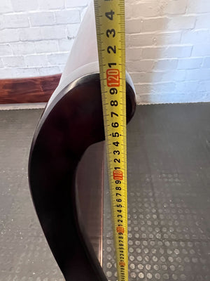 Elegant Dark Wood Sleigh Bed Frame - Vintage Charm for Your Bedroom ✨ - no slates