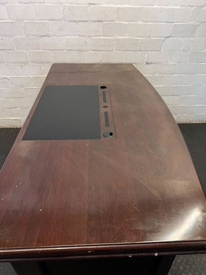 Elegant Executive Dark Wood Office Desk - Need assembling - 2ndhandwarehouse.com