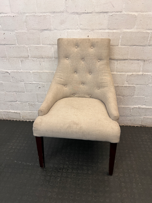 Elegant Grey Button-Back Accent Chair - Minor Scuffing on Legs - 2ndhandwarehouse.com