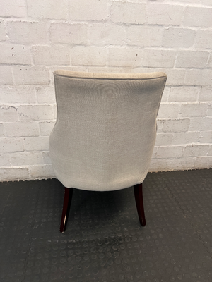 Elegant Grey Button-Back Accent Chair - Minor Scuffing on Legs - 2ndhandwarehouse.com