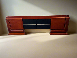 Elegant King-Sized Wooden Headboard – Cherry Finish