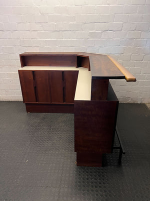Elegant L-Shaped Wooden Bar Counter