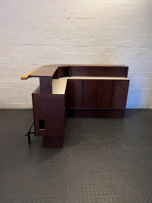 Elegant L-Shaped Wooden Bar Counter