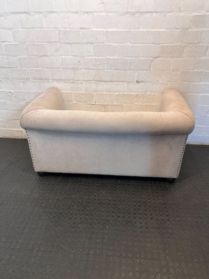 Elegant Petite Beige Loveseat with Rolled Arms ✨