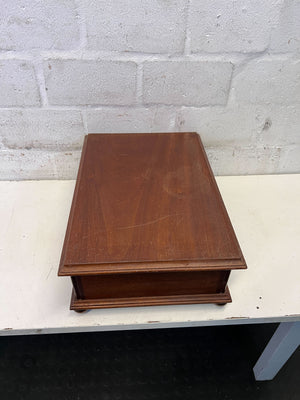 Elegant Vintage Wooden Storage Box with Brass Accents - Minor Scratches