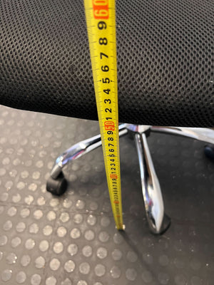 Ergonomic Black Mesh & Leatherette Office Chair with Chrome Base - Need to remove one side arm - 2ndhandwarehouse.com