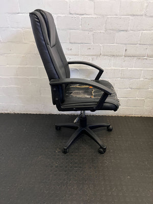 Ergonomic Black Office Chair with Worn Seat - CLEARANCE