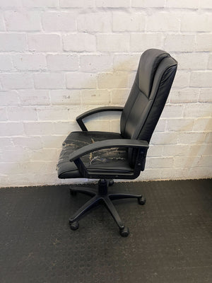 Ergonomic Black Office Chair with Worn Seat - CLEARANCE