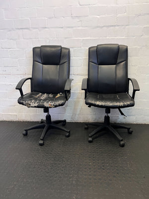 Ergonomic Black Office Chair with Worn Seat - CLEARANCE