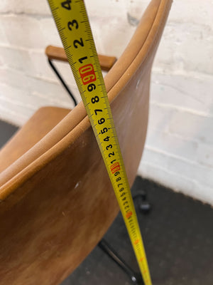 Executive Tan Ribbed Swivel Office Chair