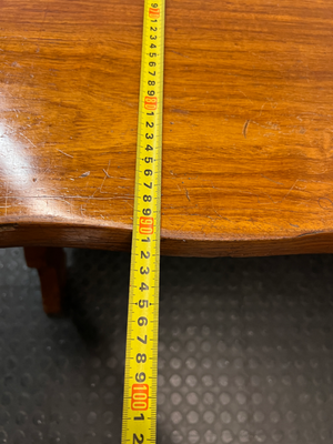 Extendable Wooden Trestle Dining Table — Visible Marks and Wear on Table Top