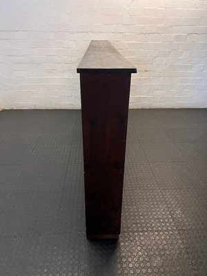 Extra Large Three-Section Wooden Bookshelf in Dark Finish — Fair Used Condition - 2ndhandwarehouse.com