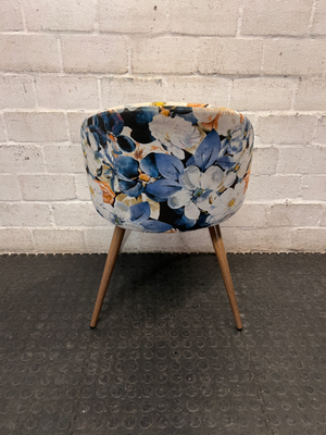 Floral Upholstered Occasional Chair with Tapered Legs