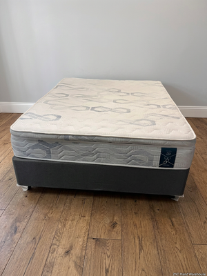 Forty Winks Queen Base Set with Pillow-Top Mattress — Good Condition with No Damage