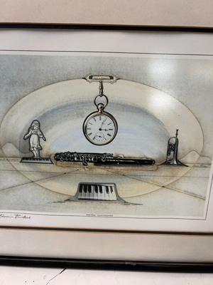 Framed Surrealist Musical Illustration Artwork - 2ndhandwarehouse.com