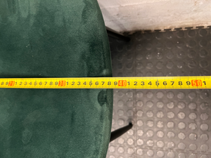 Green Velvet Upholstered Dining Chair with Black Metal Legs